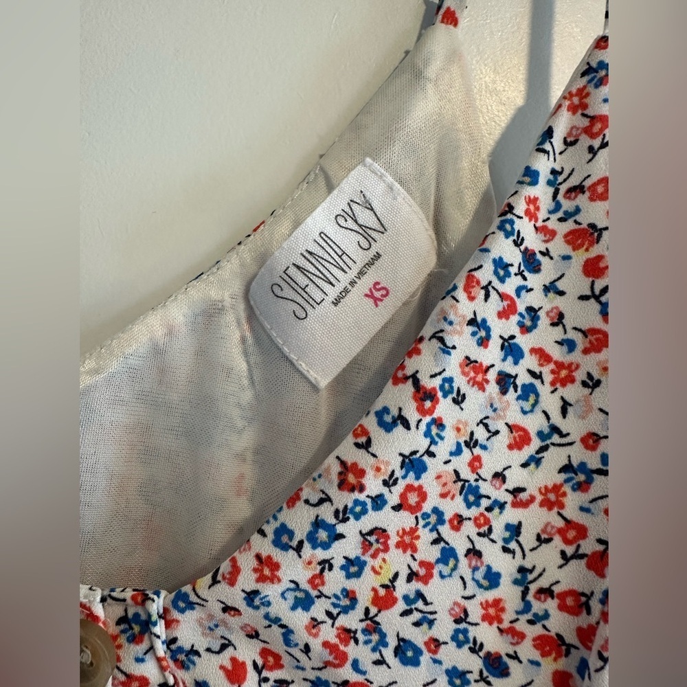 Sienna Sky Floral Spaghetti Strap Button Up Midi Dress - Picture 5 of 6